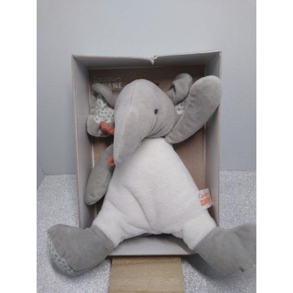 NIB Doudou et Compagnie Couleurs Savne Elephant Plush Lovey Baby Toy
